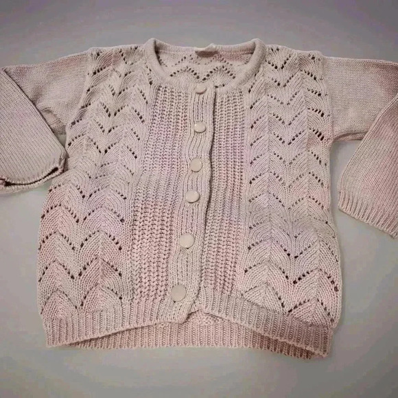 Jamie Kay Other - Jamie Kay Toddler 12 Months Pink Knit Sweater Button Up Front -D4